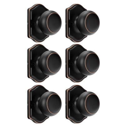 Oil Rubbed Bronze No-Function Dummy Door Knobs,Door Knob Handles for Closet & French Doors, No-Turning Pull/Handle Function 3 Pack (6 Pieces)