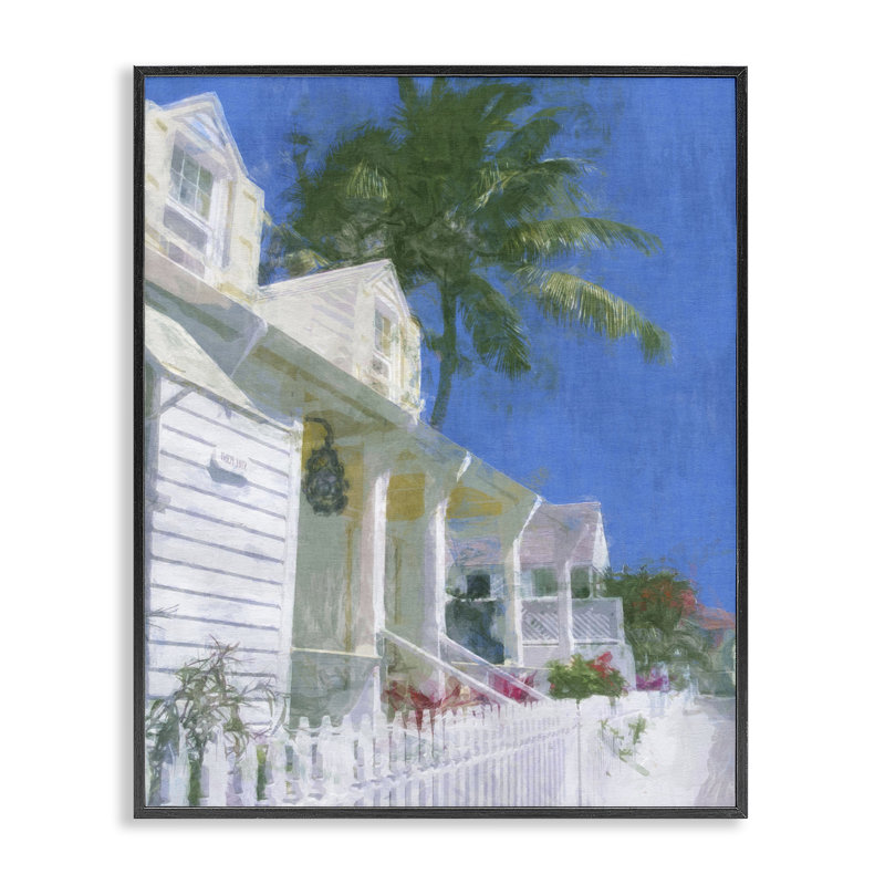 «White Coastal Cottage», estampe numérique par Noah Bay, Giclée encadrée noir minuit, H 14 po x l 11 po