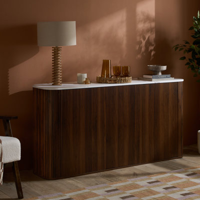 RUSSO Collection Fluted 3 Door Sideboard - Push To Open - 120cm Width