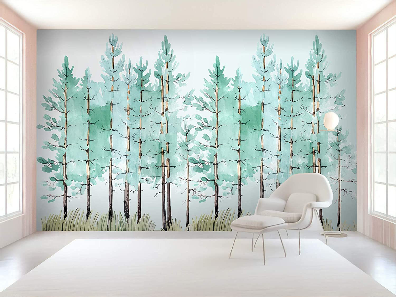 Millwood Pines Tropical Forest Mint Green Tree Modern Painting Jungle ...