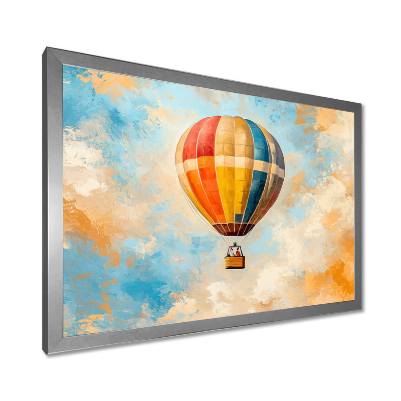 Décoration murale montgolfière dans le ciel II - Montgolfière, H 12 po x l 20 po, Single Picture Framed Print without Mat