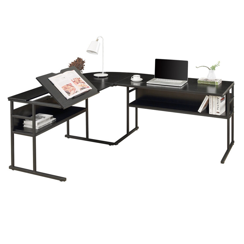 Bureau en forme de L Finbar, Noir