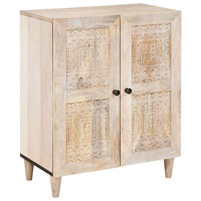 60cm Solid Wood Sideboard, White