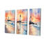 Plage, phare, coucher de soleil I - ensemble de 3 reproductions sur toile Coastal Beach-604067967-604067964