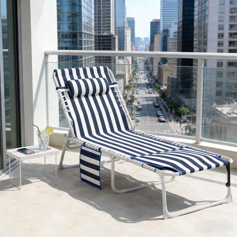 Chaise longue pliante, chaise de bronzage d'extérieur, 1