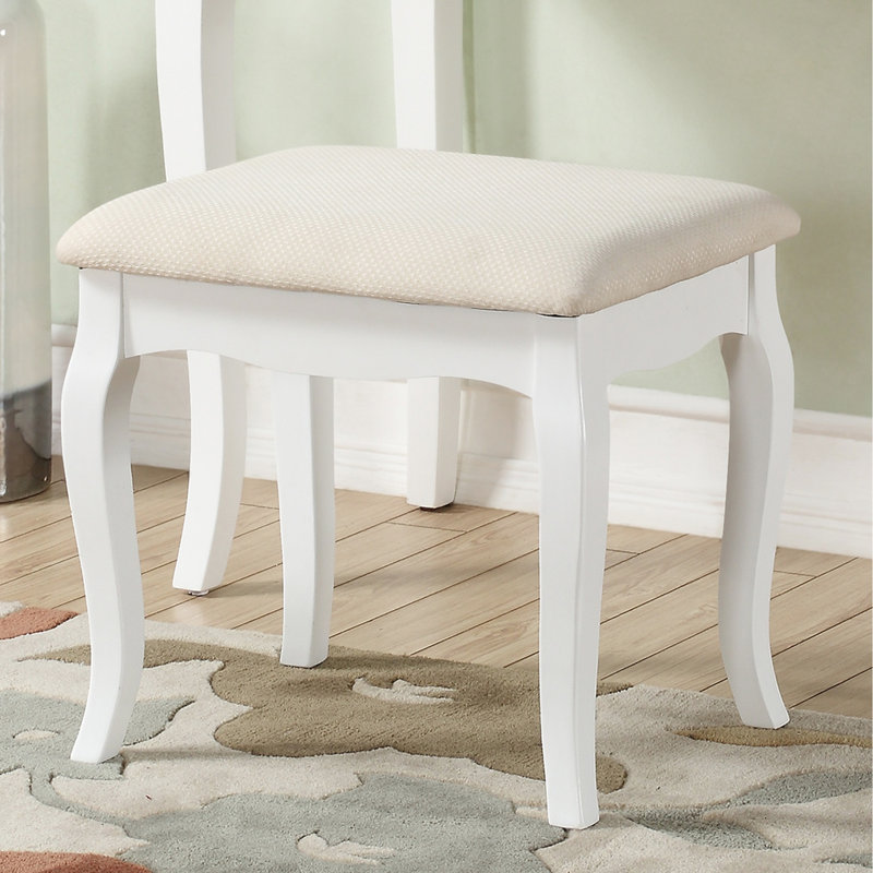 Wood Make-Up Vanity Table And Stool Set