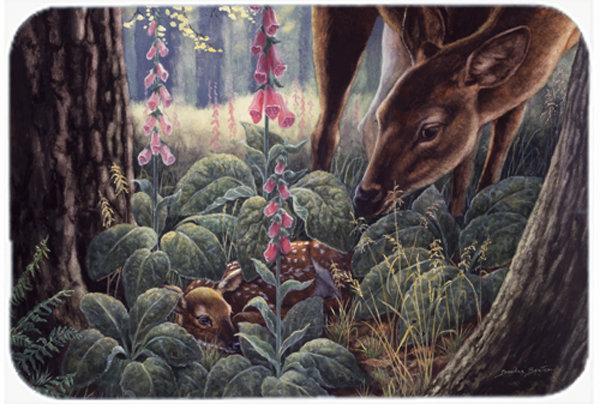 Planche à découper en verre caroline-trésors et fauve cerf