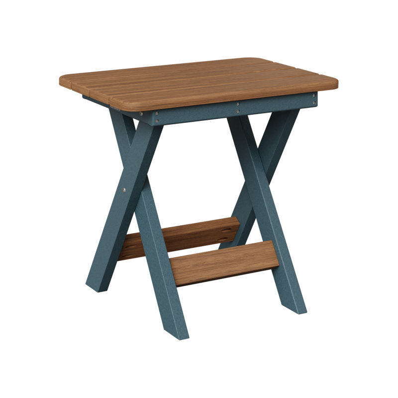 Berlin Gardens Folding End Table, Slate, Antique Mahogany