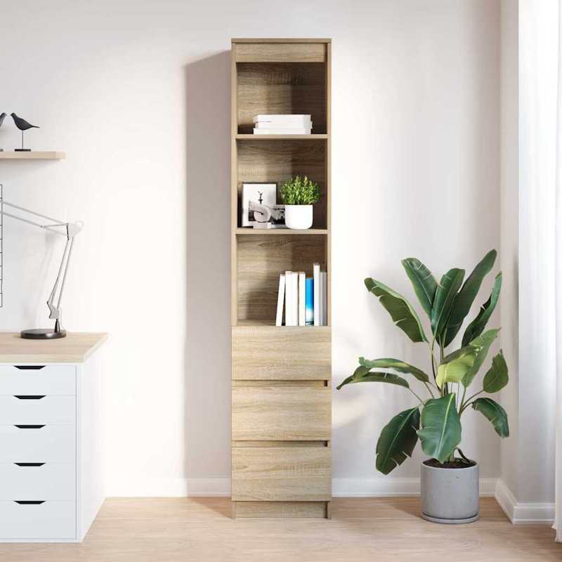 Highboard 37.5X35x180 Cm Engineered Wood, Sonoma Oak