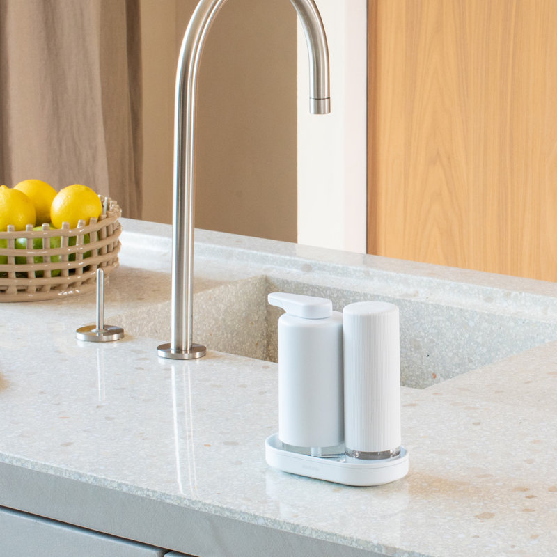 Brabantia SinkStyle Soap Dispenser Set, Mineral Fresh White