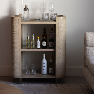 Harperly Metal/Raffia Bar Cart