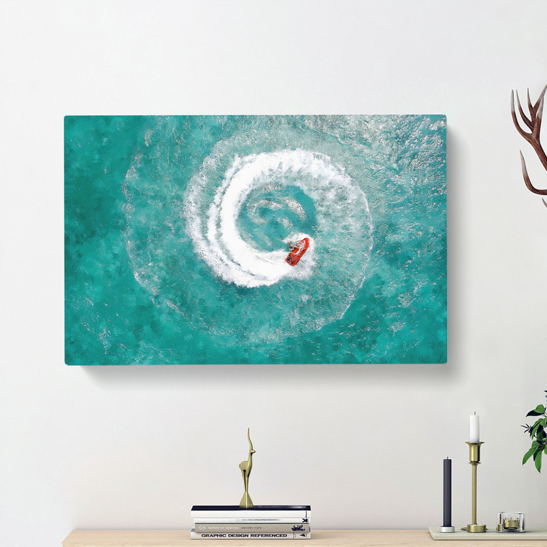 Jet Ski Whirlpool On Bear Lake - Wrapped Canvas
