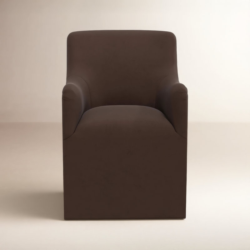 Priya Dining Chair In Zuma Pumice, Classic Chocolate Velvet