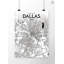 « dallas city map », reproduction d’impression sur affiche à motif encre-22632948