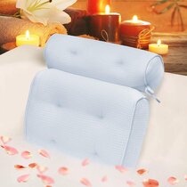 Tencel Spa Bathtub Pillow, Ultra Soft Bath Pillows for Tub Neck and Back  Support, Quick Dry Bath Tub Pillow Headrest for Bathtub, Jacuzzi, Machine  Wash - Light Blue 