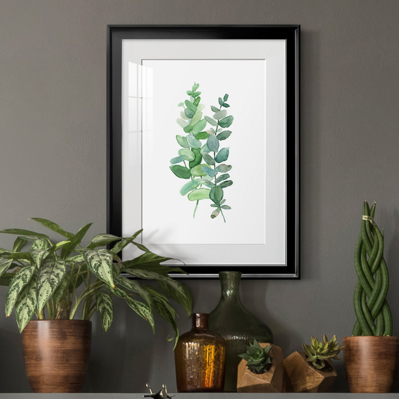 Eucalyptus II - Peinture sur toile encadrée, Noir, H 18,5 po x l 24,5 po x P 1,5 po