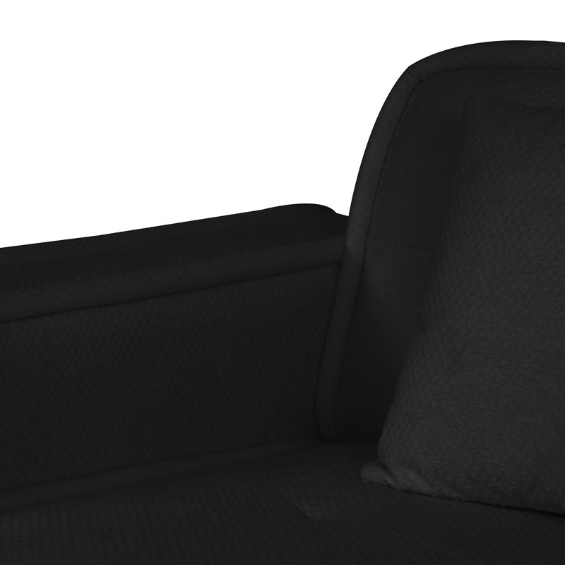 Canapé rembourré Marquida, 100 % polyester noir