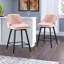 Tabouret de bar et de comptoir pivotant rembourré de 26 po / 29 po avec structure en métal solide et dossier en velours-28795498-28795499