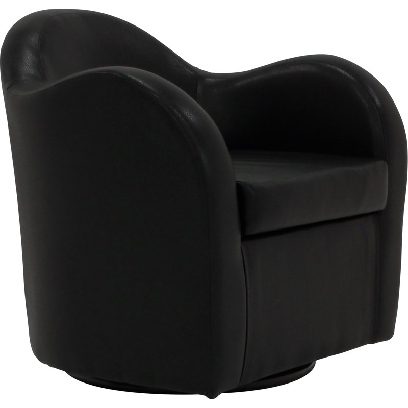 Fauteuil pivotant l 30,5 po Braewyn, Similicuir Rodeo noir