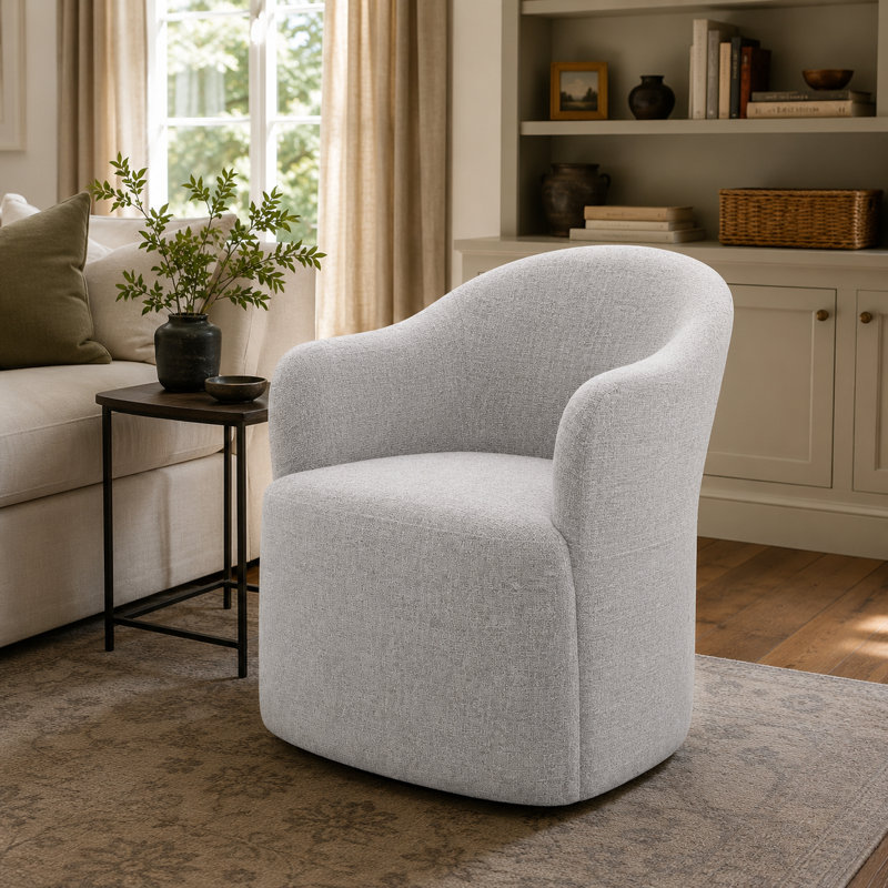Chaise avec accoudoirs pivotante AUKFA, Light Grey
