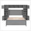 Lit double en bois avec armoire et tablette tout-en-un