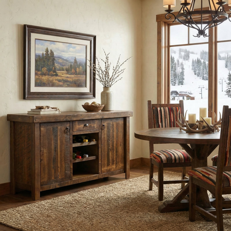 Buffet avec support à vin Fireside Lodge Barnwood