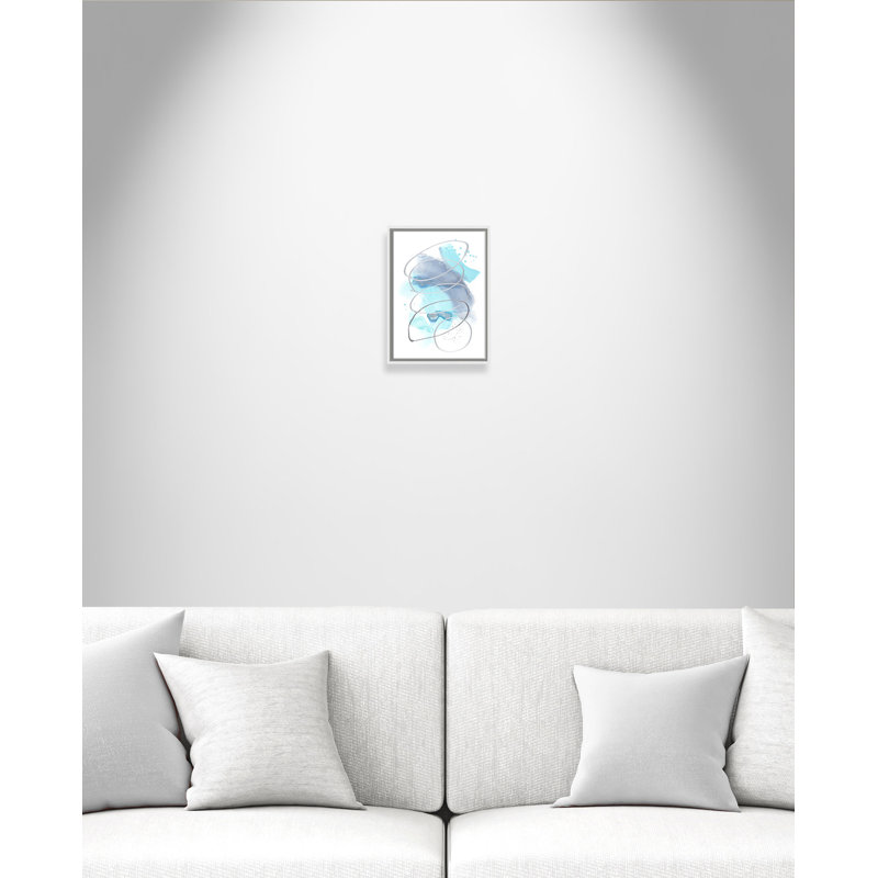 Pool Party 2 - Cadre flottant, reproduction d'art sur toile, Cadre blanc, H 16 po x l 12 po x P 2 po