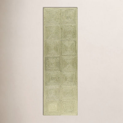 Mykonos Green Hand-Woven Geometric Jute Rug