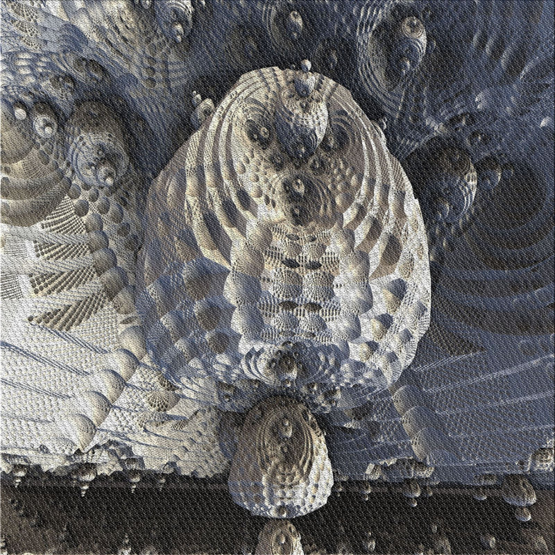 Tapis gris/blanc tissé à la machine, Carré 4 pi