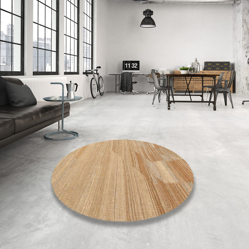 Tapis brun contemporain, Rond 6 pi