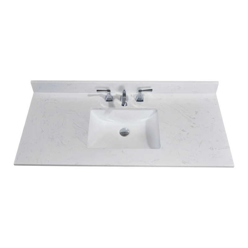 Jazz White Composite Stone Vanity Top with Sink