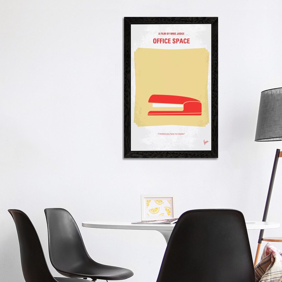 Gerahmtes Leinwandbild - Werbung „Office Space Minimal Movie Poster” von Chungkong