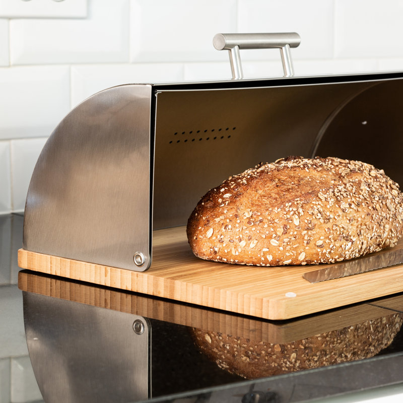  Boîte à pain Roll Top avec base de planche à découper