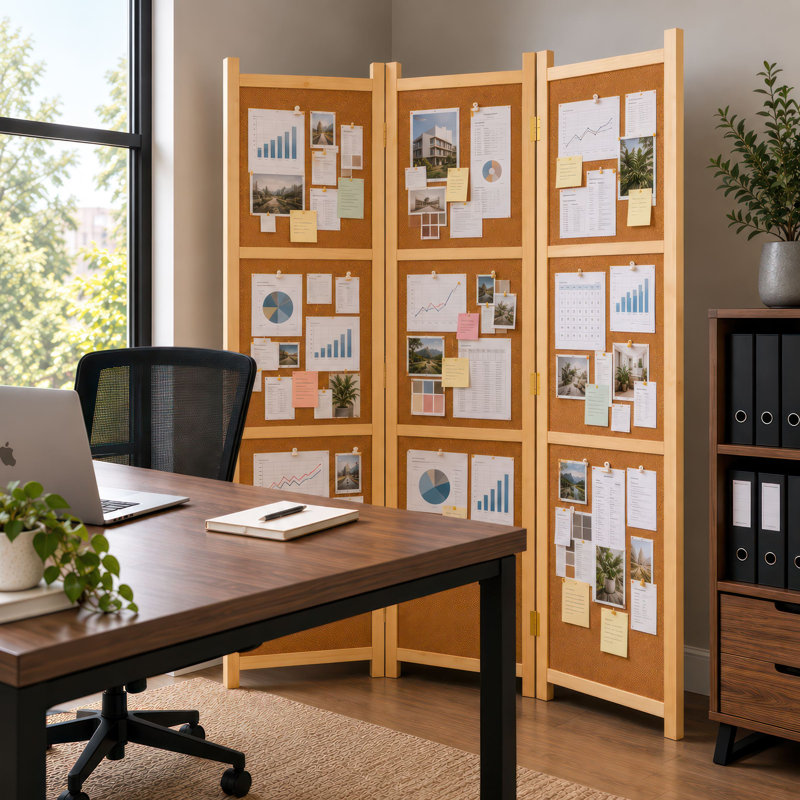 Cork Board Room Divider, 3