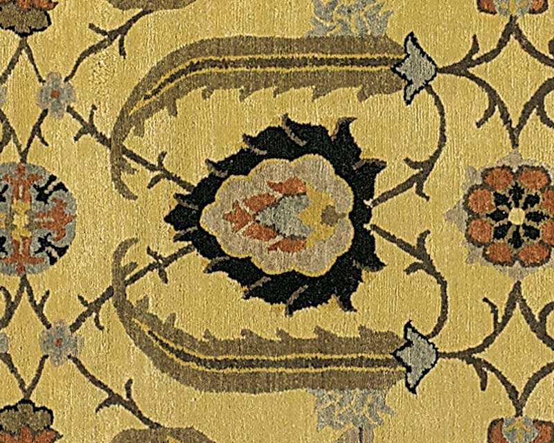 Kilkenny Wool Oriental Area Rug in Beige/Gold, Rectangle 3' x 5'