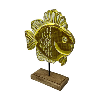 Filly Fish on Stand - Yellow Henna