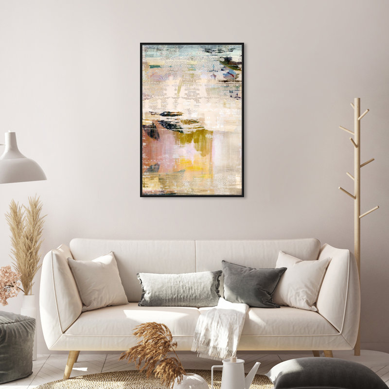 «Summer Layers» par Oliver Gal Print, H 31 po x l 21 po, Impression encadrée, Noir