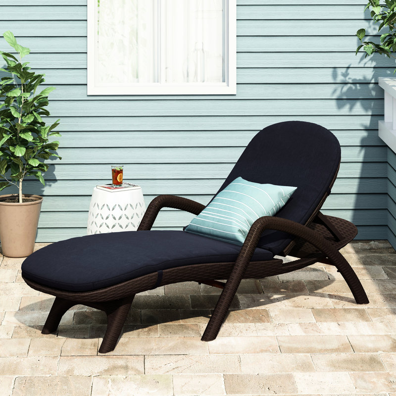 Chaise longue brun foncé avec coussin de soutien - 58,93 lb. Poids du coussin en polypropylène