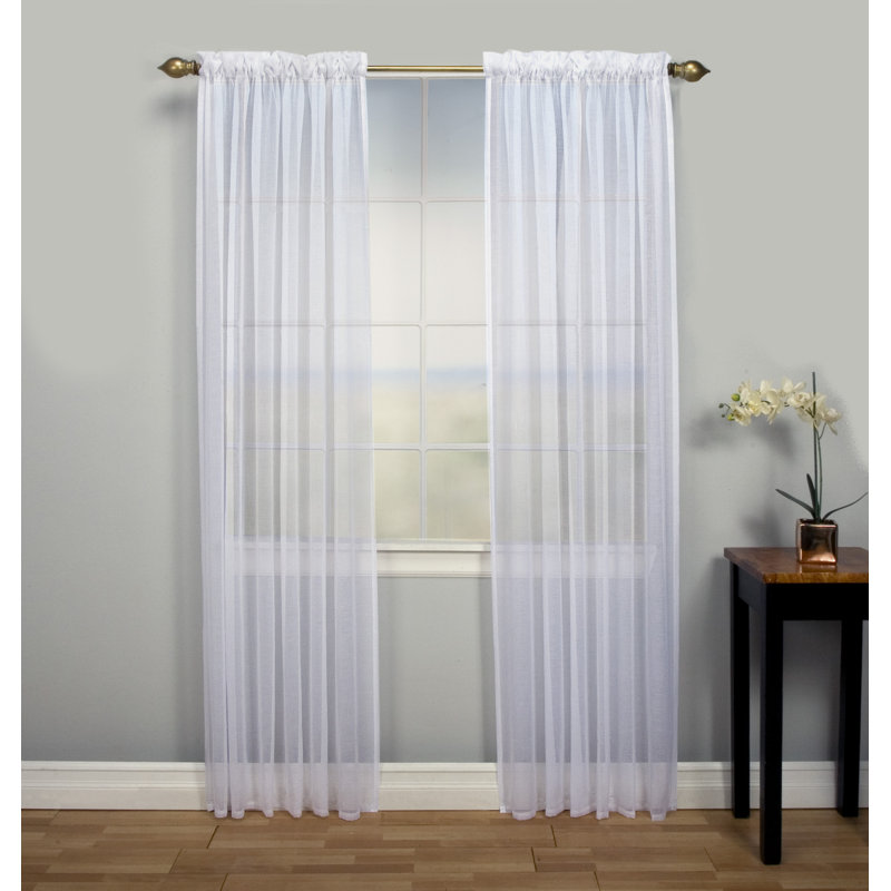 Somer Sheer Curtain Pair, 52" W x 84" L, White