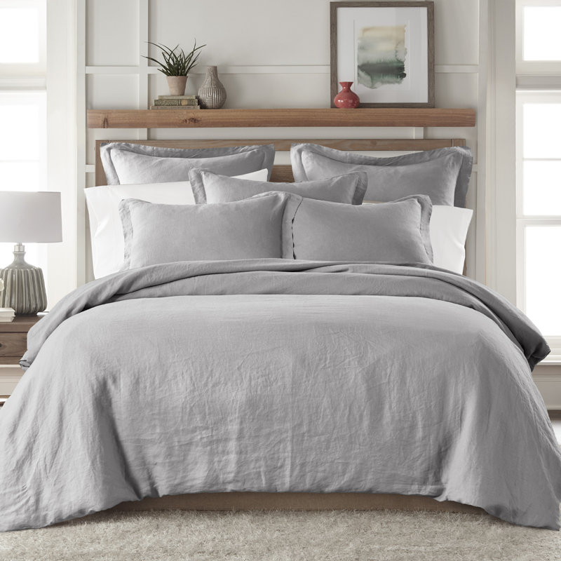 Washed Linen Lt. Grey Full/Queen Duvet Cover