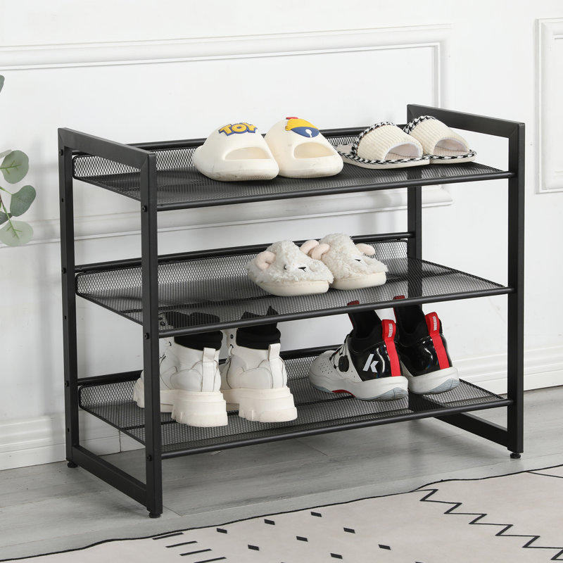 Range-chaussures réglable à 3 niveaux, organisateur de rangement pour chaussures autoportant avec tablettes de rangement convenant à l'entrée principale, vestibule