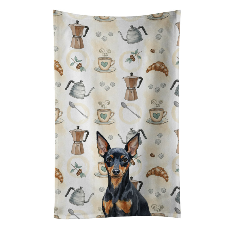 Serviette de cuisine noir et brun clair Pinscher, Pinscher miniature noir et brun clair