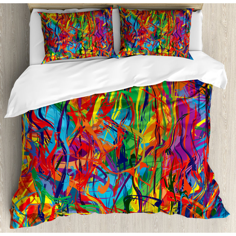 Modern & Contemporary Abstract Duvet Cover, King Duvet Cover + 2 King Shams