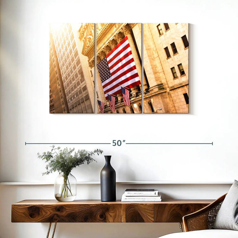 NY Building American Flag