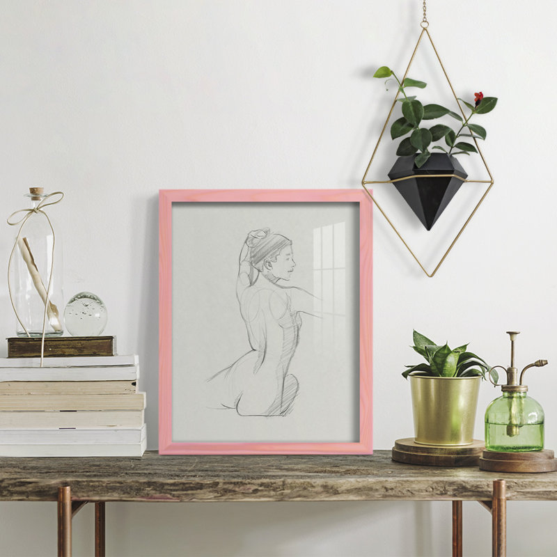 «Geltrude femelle dos croquis II», reproduction sur papier, H 15 po x l 12 po x P 1 po, Rose