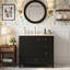 Meuble-lavabo sur pied simple 36 po avec lavabo en céramique, armoire de rangement avec 3 tiroirs et porte-760764132-745314058