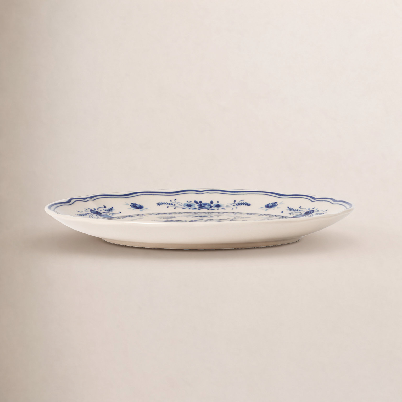 Vila Salad Plates, Beige/Blue