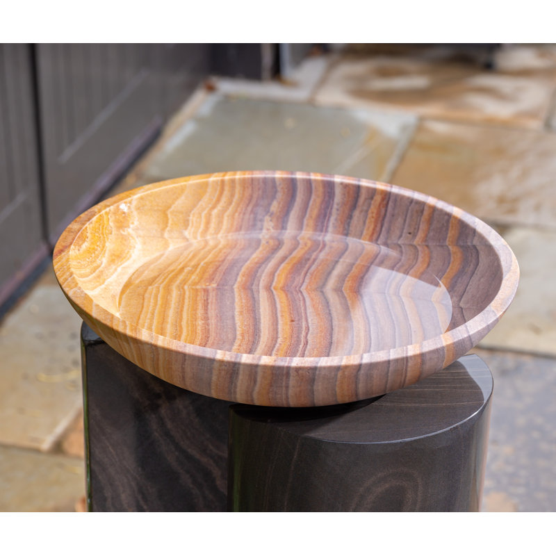 Ensley Natural Stone Birdbath