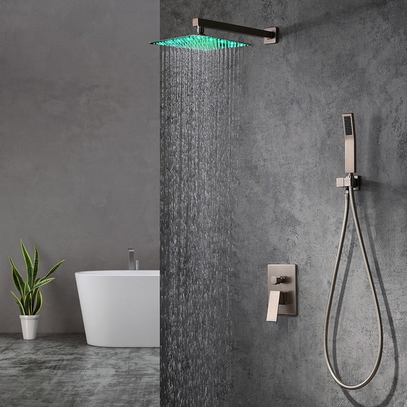 Ensemble de douche à pluie thermostatique à poignée simple BathSelect