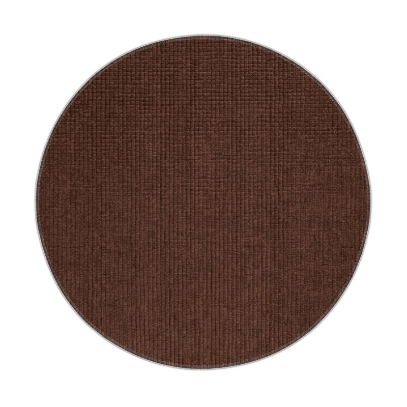 Tapis brun uni d'intérieur et d'extérieur, Rond 5 pi